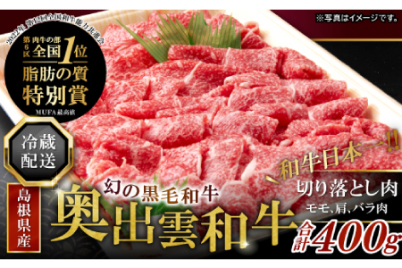 全国大会W受賞！奥出雲和牛切り落し400g（みんなで美味しいを楽しむ！奥出雲和牛） 【切り落とし 切り落し 切落し 牛肉 冷蔵 黒毛和牛 400g】