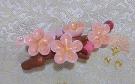 帯留め兼ブローチ（ウメ）【hms032A】