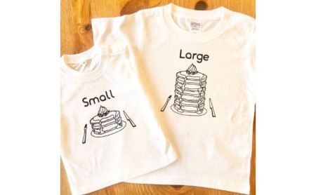 2人兄弟姉妹でおそろい/パンケーキ Small×Large プリント/ Tシャツ2枚組ギフトセット【出産祝い・誕生日・ギフト・プレゼント】 110cm×120cm