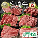 【ふるさと納税】【12ヶ月定期便】 宮崎牛定期便（すきしゃぶ・焼肉・ステーキ）全12回 - 肉 牛肉 宮崎牛 黒毛和牛 宮崎県産 九州産 国産 肩ロース ウデ モモ すき焼き しゃぶしゃぶ スライス 焼しゃぶ すきしゃぶ ステーキ E11136t12