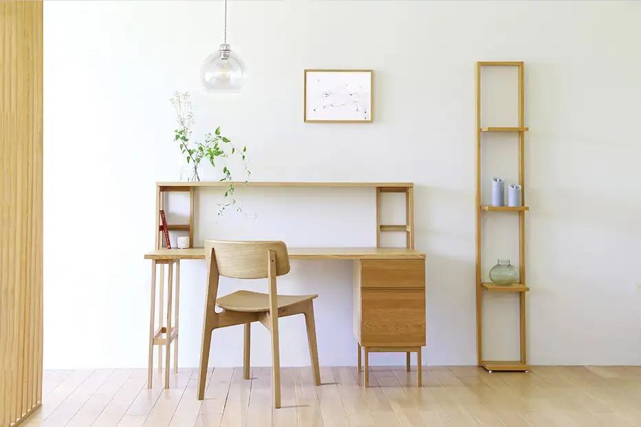 【開梱設置】高野木工 プレーンデスク SET4 オーク（W120×D60cm）【10年保証】
