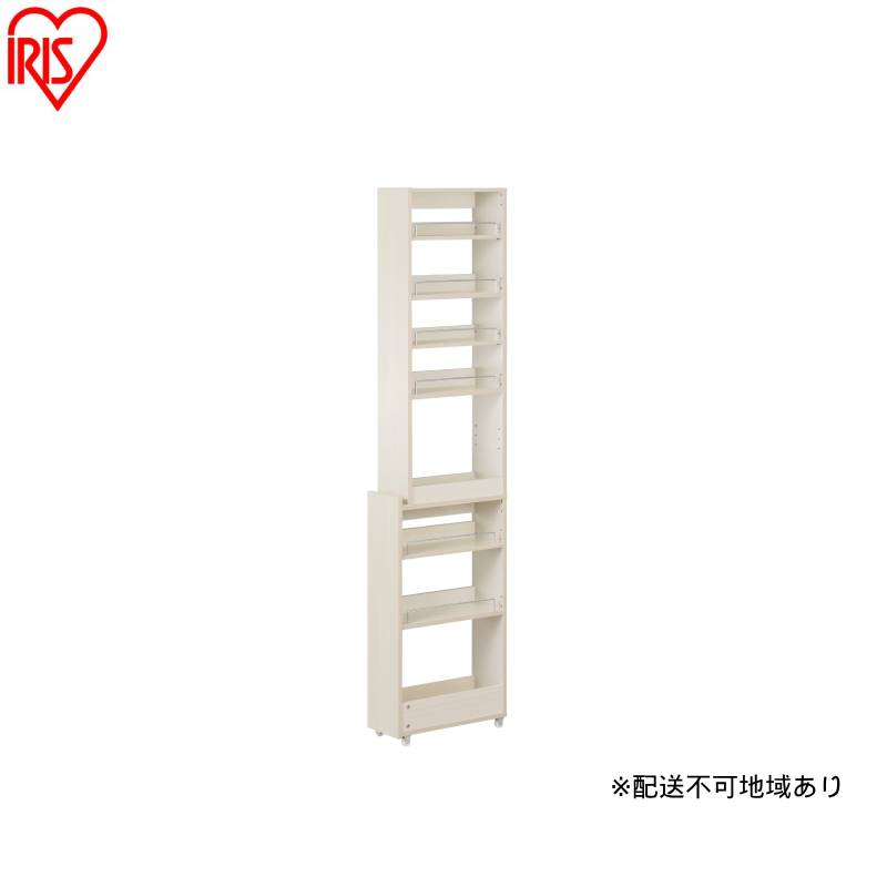【ふるさと納税】キッチン隙間収納ラック KSRーH180 ホワイト 隙間収納 すきま収納 ラック 18cm キッチンラック スリム キャスター付き ストッカー 収納 おしゃれ パントリー 棚 薄型 冷蔵庫横 洗面所 キッチン収納 アイリスオーヤマ ハイタイプ