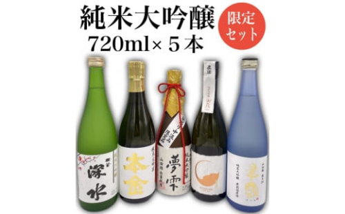 【諏訪五蔵】純米大吟醸 飲み比べセット 720ml×5本 ／ 信濃屋 日本酒 飲み比べ 横笛 舞姫 真澄 本金 麗人 諏訪五蔵 日本酒 飲み比べ 酒 お酒 日本酒 飲み比べ 諏訪五蔵 日本酒 飲み比べ おすすめ 日本酒 飲み比べ 信州 長野県 諏訪 諏訪市 【10-14】