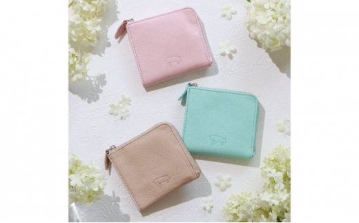 墨田区産ピッグレザーミニウォレット【ベージュ】 [№5619-7848]1600