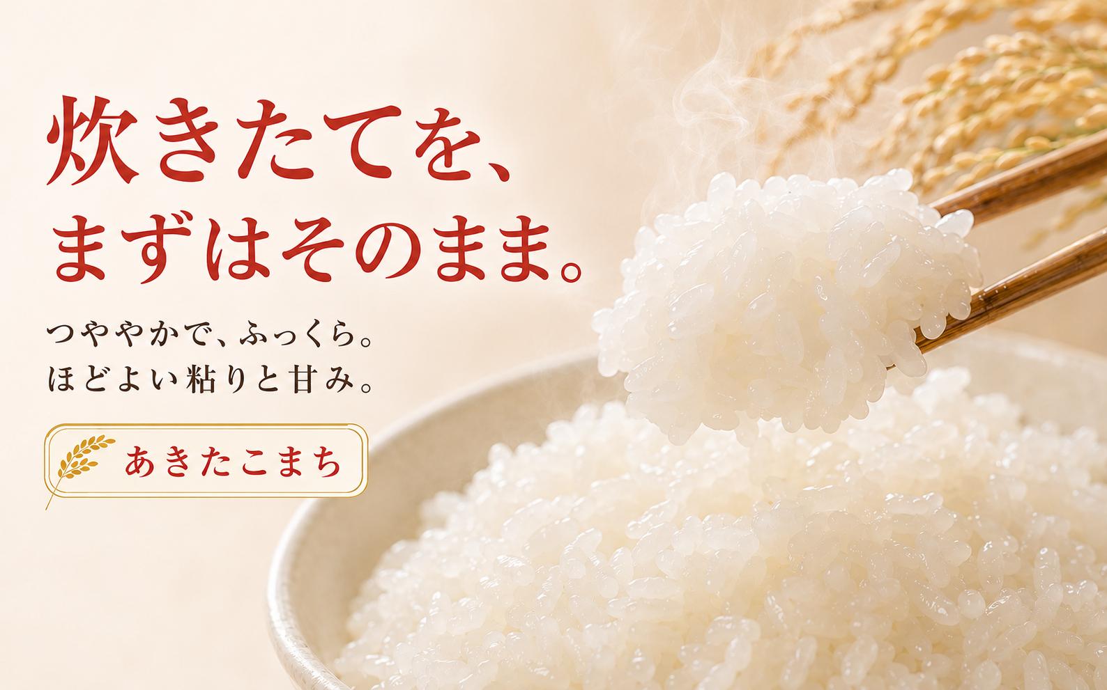まずは、炊きたてをそのまま。ふっくらつややかで、さらっと一膳いただける軽やかさです。