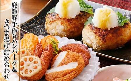 黒豚手作りハンバーグ＆さつま揚げ詰め合わせ A3-141_ ハンバーグ 豚肉 さつま揚げ 詰合せ セット 食べ比べ 国産 産直 手作り 産地直送 鹿児島 贈答 ギフト プレゼント 枕崎 黒豚 _【配送不可地域：離島】【1166326】