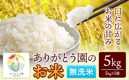 令和7年産 無洗米 ありがとう園のお米 5kg