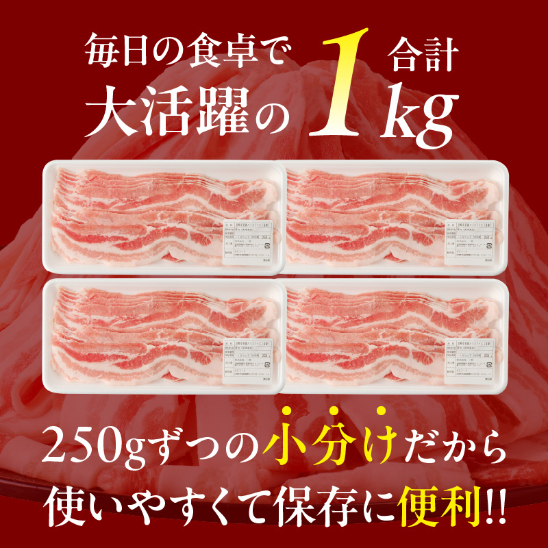 【2週間以内発送】宮崎県産豚バラスライス計1kg_T009-0111-2W【肉 豚 豚肉 おかず 国産 人気 ギフト 食品 お肉 しゃぶしゃぶ 贈り物 お土産 送料無料 プレゼント】