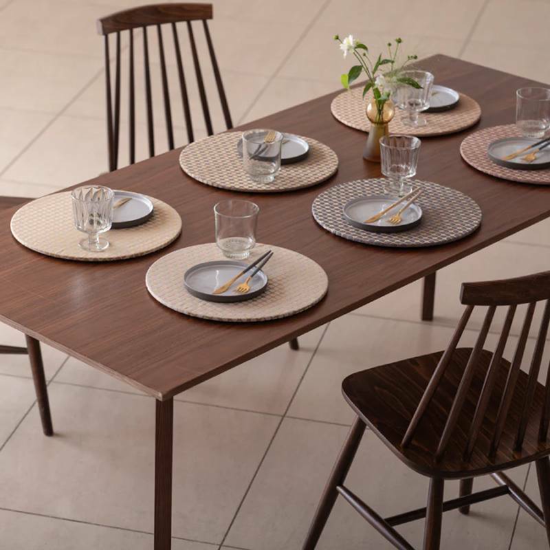 丸形ランチョンマット Calm Round Luncheon mat／カルム プレイスマットあり スノー インディゴ wsg0041_イメージ4