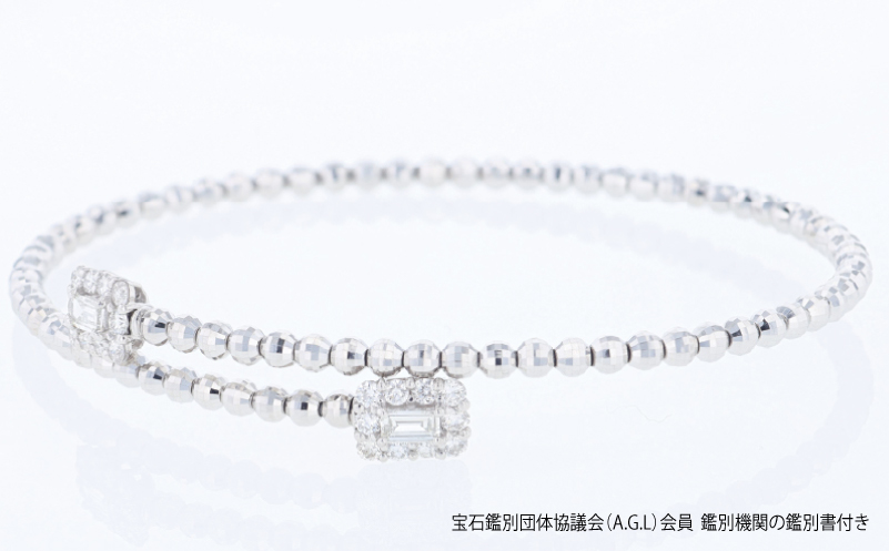 アルカンシェルPTダイヤ形状記憶バングル（計 0.52ct） J094