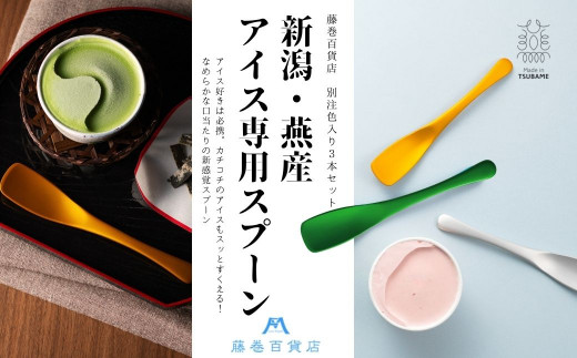 【Made in TSUBAME】アイス専用スプーン(シンメトリータイプ) 藤巻百貨店限定3本セット FC013026