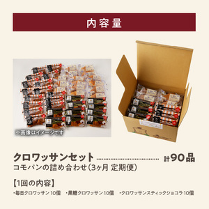 【3ヶ月定期便】【賞味期限60日間】コモパン ふるさとクロワッサンセット（計90個）／災害用 備蓄 保存食 非常食 防災グッズ ロングライフパン 買い置き 朝食 おやつ  [014K14-T]