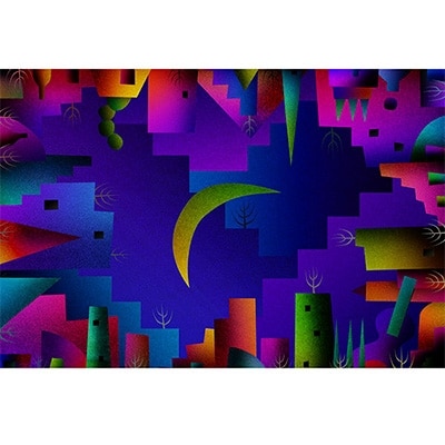 ＼京都・綾部の癒やし系作家/【絵画】　シンボリックな街　額装サイズ526mmx412mm【1090812】