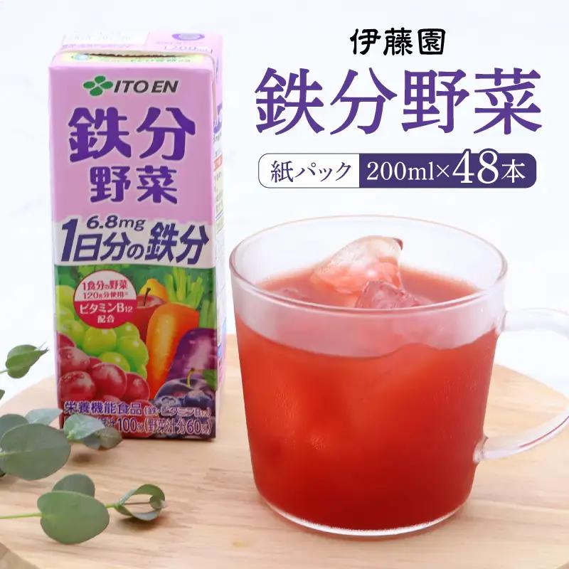 【10営業日以内発送】伊藤園 鉄分野菜 紙パック 200ml 48本 スピード発送 紙パック 野菜ジュース 伊藤園 鉄分野菜 野菜ジュース　023-G-IT014