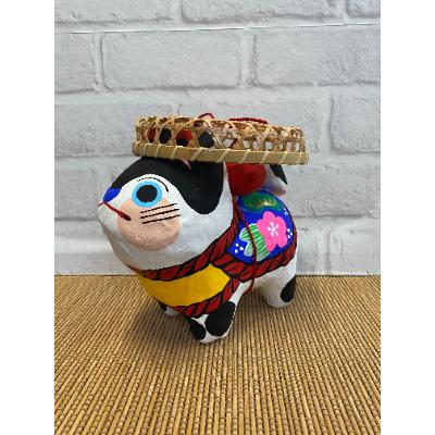 ふるさと納税 春日部市 ざるかぶり犬張子(大)　手作り張子人形