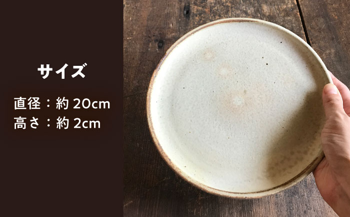 【 受注生産 】 20cm 丸 プレート 5枚 セット アイボリー アイアンブラック シリーズ 糸島市 / うつわと手仕事の店 研　器 陶器 食器 クラフト 手作り [ARD008] 器 陶器 食器 