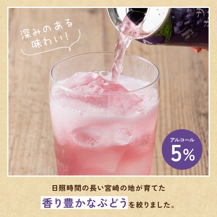 サンA乾杯果汁ぶどう酎ハイ　350ml缶×24本 【 飲料 酎ハイ お酒 ぶどう 宮崎県産 】 [C03023]