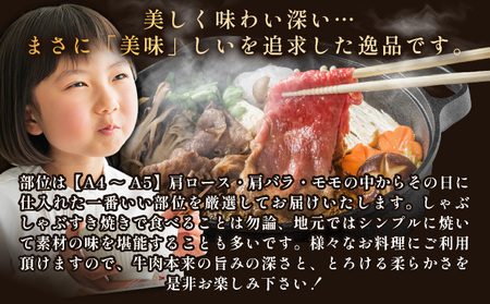 艶さし！【A4～A5】佐賀牛しゃぶしゃぶすき焼き用（肩ロース肉・肩バラ肉・モモ肉）500ｇ