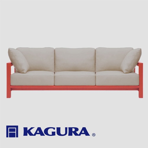 家具蔵 KAGURA 3.5Pソファ ダン チェリー材 家具 ソファー 3.5人掛け sofa リビングソファー 木材 無垢材 職人 手作業 天然木 高級木材 無添加 安全 ジャパニーズモダン 高級家具 熟練 無着色 おしゃれ 天然木無垢材 温もり シンプル 洗練