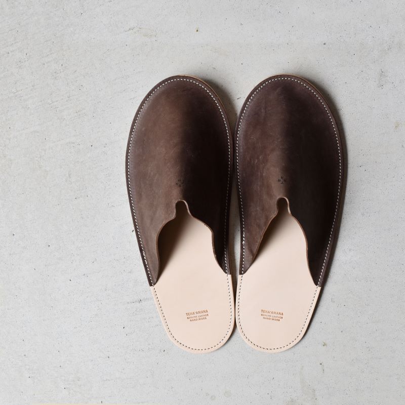 Teha’amana Slipper Smoke M テハマナ スリッパ スモーク M ブラック 革 皮 雑貨 おしゃれ レザー 本革 こだわりの逸品 地域特産品 ギフト 自分用 人気 おすすめ