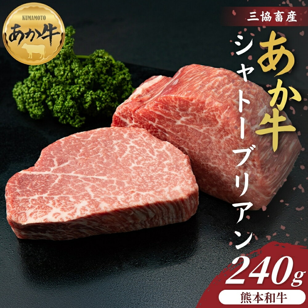 【ふるさと納税】【三協畜産】あか牛 シャトーブリアン 120g×2枚 計240g ステーキ バーベキュー BBQ 焼肉 三協畜産 高級 肉 希少 牛肉 冷凍 赤牛 あかうし 熊本 くまもと 贈り物 ギフト 褐色和牛 和牛 国産 赤身 熊本県 阿蘇市