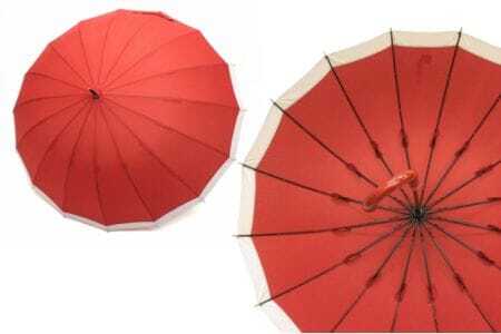 M235　紀州漆器アンブレラ『根来』１６本骨和傘　カバー付　ギフト箱入