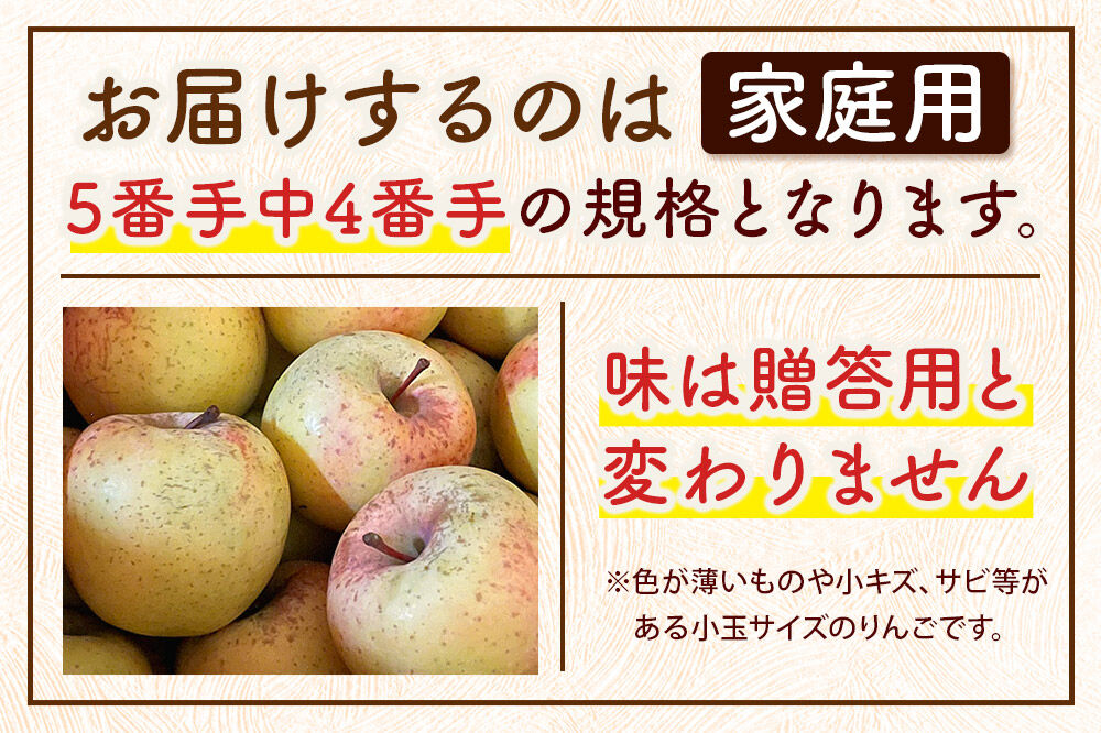 【寄附金額見直しました】【26年3月クール便発送】りんご サンふじ＆黄色りんご【家庭用】約5kg 小玉 詰め合わせ 森山ファーム [サンふじ 黄色 りんご 家庭用 詰め合わせ セット 小玉 果物 フル