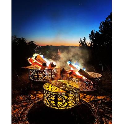 ふるさと納税 あま市 癒しの焚き火台　キルギス民族模様　Mサイズ　直径350mm |  | 02