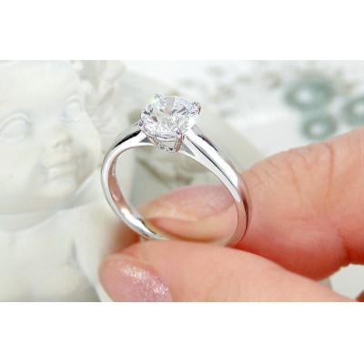 ふるさと納税 昭和町 pt950 一粒　1ct ダイヤモンド リング【H-SI2-Good】【中央宝石研究所鑑定書】13号 |  | 01