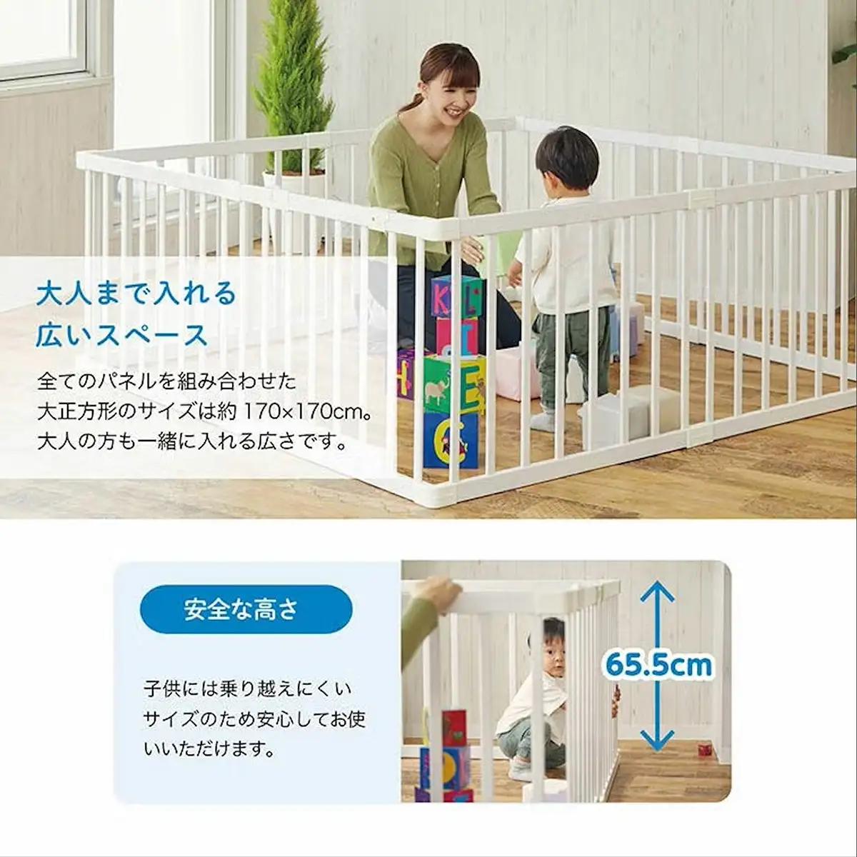 木製ベビーサークル 扉付(ナチュラル)※カラーカートン カトージ [0676]