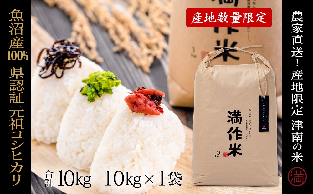 
                  【令和8年産 先行予約】米 10kg  魚沼産 コシヒカリ 県認証米 満作米 | ブランド米 こしひかり お米 おこめ こめ コメ 白米 精米 おすすめ 人気 ギフト プレゼント 新潟県 津南町
                