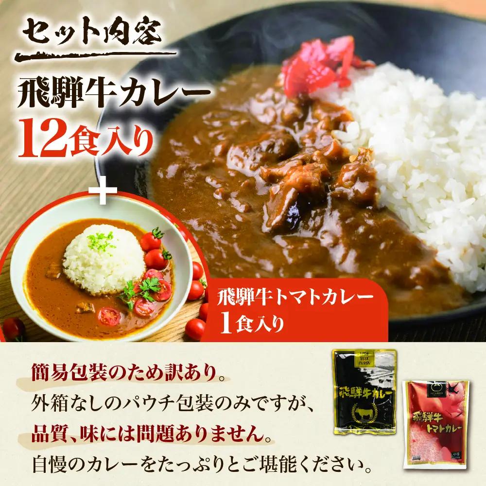 【ふるなび限定】飛騨牛カレー13袋 訳あり |  ビーフ レトルト 訳あり DC006-CP01　FN-Limited-VO