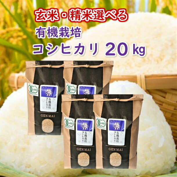 【ふるさと納税】《 新米先行予約 》令和7年産 新米 有機栽培米 コシヒカリ 20kg 選べる 玄米 精米 お米 ご飯 米 岩手県 一関市