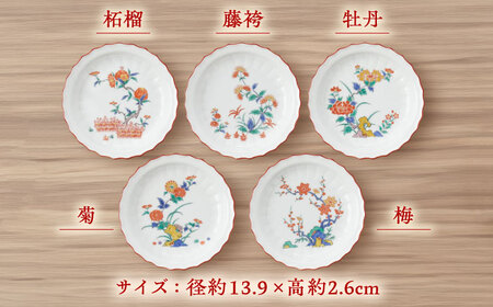 【有田焼】赤絵銘々皿5点セット / 食器 有田焼 焼き物 / 佐賀県 [41APAD002]