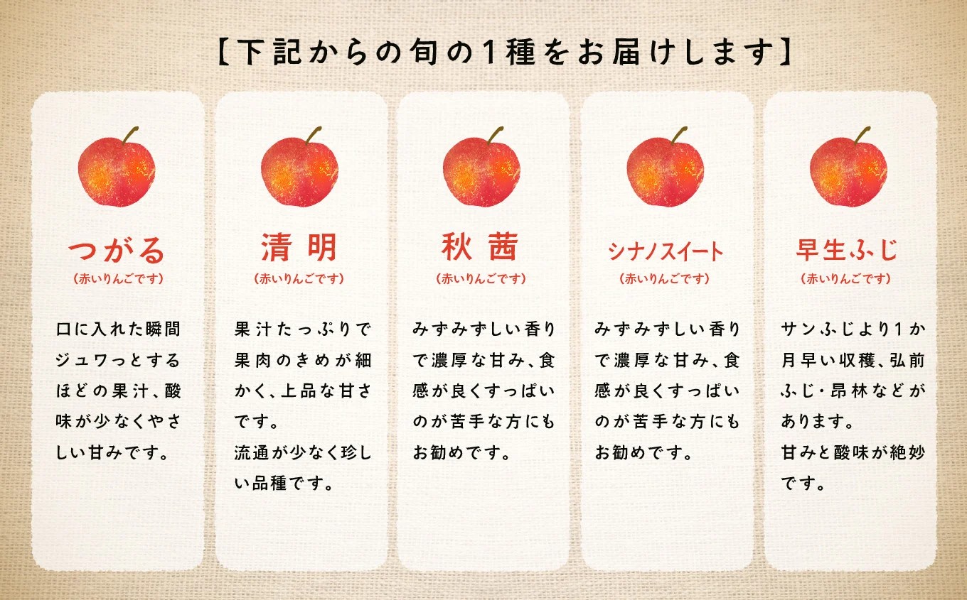 《2025年9月下旬以降発送》羽山りんご品種おまかせ(早生・中早生)5Kg【羽山果樹組合】