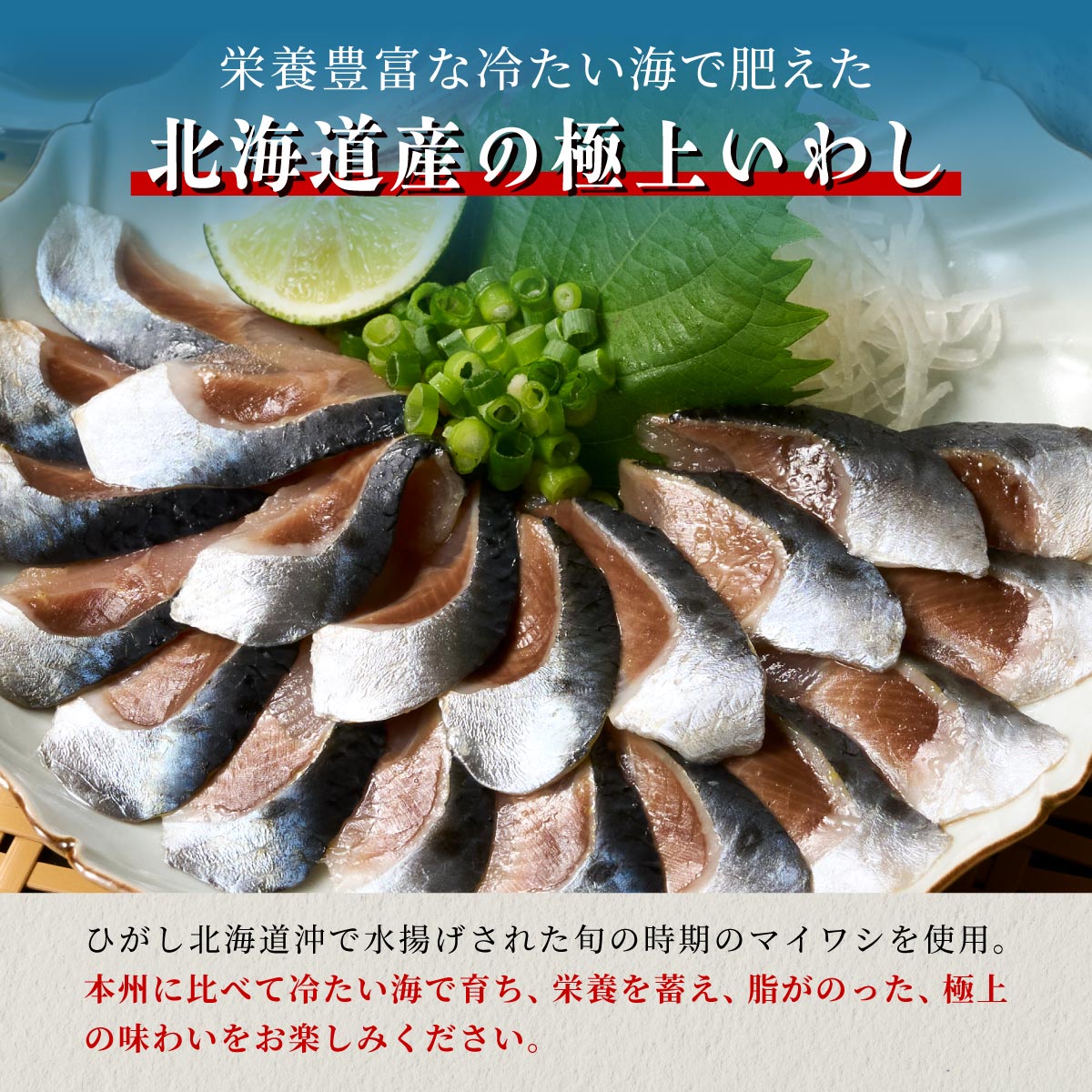 北海道産「刺身いわし」【20枚×4パック（40尾分）】