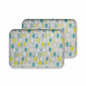 タツクラフト 友禅染和紙トレー M 33cm ２枚セット ウインターリーフ グレー