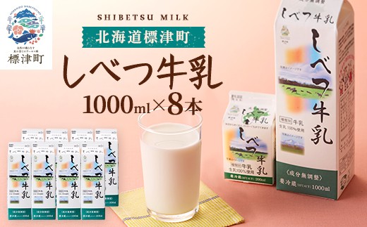 しべつ牛乳 1L × 8本 北海道産 パックミルク 1.5万円 お裾分け 牛乳 乳製品 生乳 生乳100% 国産 ミルク みるく ぎゅうにゅう 乳 標津 しべつ 成分無調整 無調整 1l 1リットル 健康 朝食 飲料 パック 2万円 以下 おすそ分け 給食 グラタン パスタ 北海道 標津町