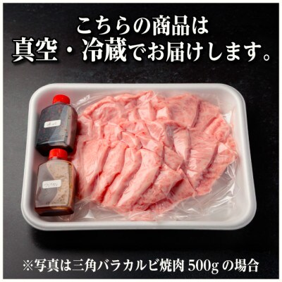 飛騨牛 三角バラカルビ焼肉 600g(300g×2)タレ付き BBQ用 小分け【配送不可地域：離島】