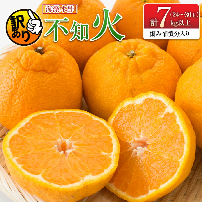 【ふるさと納税】先行予約 訳あり 海藻木酢 不知火 計7kg以上 傷み補償分入り フルーツ 果物 くだもの 柑橘 みかん 訳アリ 国産 食品 デザート おやつ おすそ分け おすすめ ご家庭用 ご自宅用 B品 傷 マーマレード 産地直送 宮崎県 日南市 送料無料