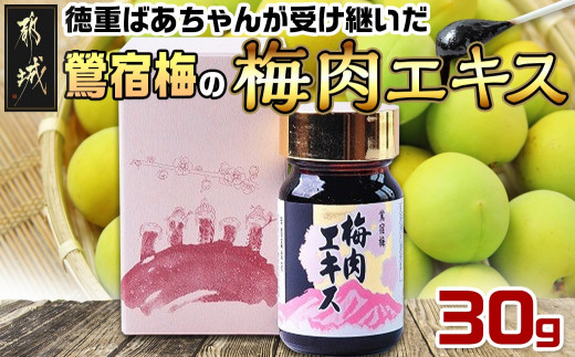 
                  徳重ばあちゃんが受け継いだ梅肉エキス30g〔49-002-30g〕_(都城市) 鶯宿梅(おうしゅくばい) 梅肉エキス(30g×1本) ミネラル成分たっぷり 自然栽培の梅 梅エキス うめエキス 有限会社 徳重紅梅園
                