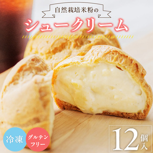 自然栽培 米粉のシュークリーム プレーン12個セット 〔Dw082〕