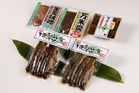 ひだの惣菜（姫ます笹煮2袋・きゃらぶき1袋・生姜味噌1袋・万米醤1袋）贈答 ギフト おかず みそ マス 飛騨【3-4】