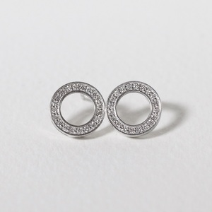 プラチナ　0.20ct　サークルダイヤモンドピアス　BQ-161