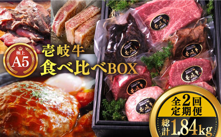 【全2回定期便】壱岐牛 A5ランク ギフトセット《壱岐市》【KRAZY MEAT】 ステーキ 赤身 牛肉 肉 贈答 プレゼント ギフト ハンバーグ ステーキ ジャーキー 詰め合わせ[JER089]