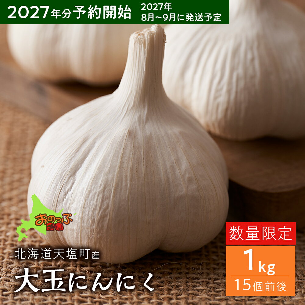 【ふるさと納税】2027年分予約開始★北海道産大玉にんにく1kg《おのっぷ農園》 ふるさと納税 北海道
