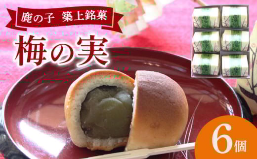 【老舗の菓子屋】築上銘菓「 梅の実 」6 個《築上町》【有限会社 御菓子司 鹿の子】 [ABAC015]