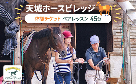 体験 伊豆 乗馬 ペアレッスン45分 天城ホースビレッジ 施設利用券 体験型 子供 大人