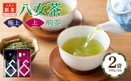 【2025年新茶】八女茶 極上煎茶と上煎茶  100g×２袋 068-020