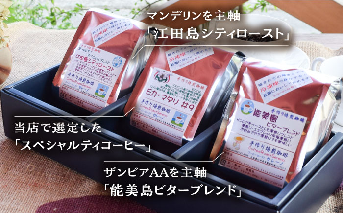 【全12回定期便】直火焙煎だから出せる香り！ブレンド×スペシャルティセット 3種 計600g（豆or粉）珈琲 ブレンド コーヒー豆 江田島市/Coffee Roast Sereno[XBE034]